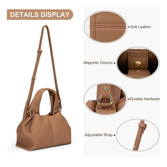 Casual Women's Satchel-Style Vegan Leather Handbag Clutch-Purse- Shoulder Bag - Picture 16 of 16